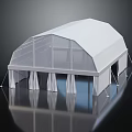 Large White Arch Structure Tent With Transparent Sides Curtains And Support Poles