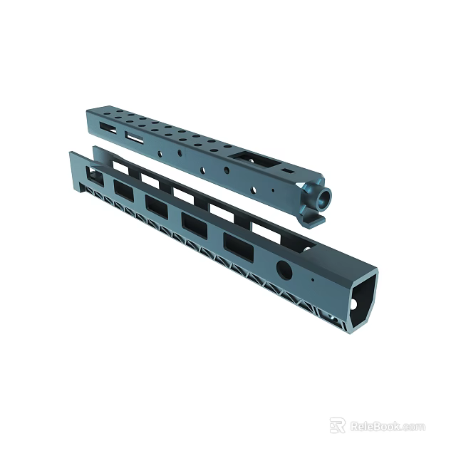 Metal Mechanical Components With Slotted Holes And Open Slots Structure 3d model 