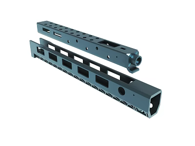 Metal Mechanical Components With Slotted Holes And Open Slots Structure 3d model
