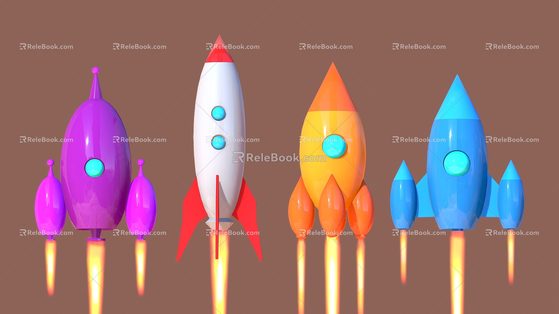 Cartoon Rocket Rocket Style Space Rocket Space Rocket Missile Bomb Ammunition Weapon 3d model