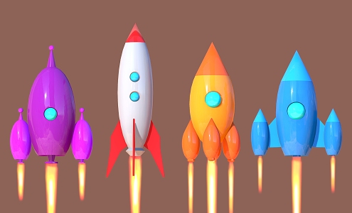 Cartoon Rocket Style Space Rocket Space Rocket Missile Bomb Ammunition Weapon 3d model