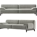 Modern double sofa multiplayer fabric sofa 3d model