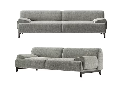 Modern double sofa multiplayer fabric sofa 3d model