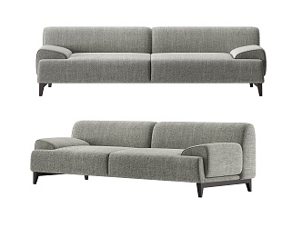 Modern double sofa multiplayer fabric sofa 3d model