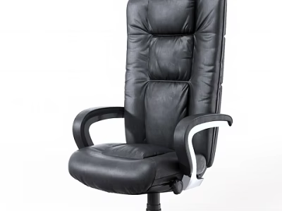 Ergonomic High Back Office Chair With Leather Upholstery Adjustable Armrests And Swivel Base 3d model