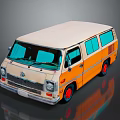 minibus minivan driverless bus school bus van box car 3d model