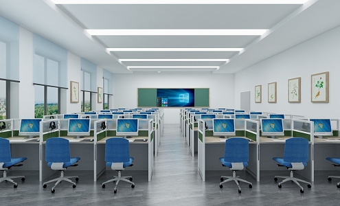 Modern Classroom Audiovisual Classroom Computer Classroom 3d model