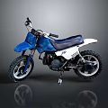 Blue And White Mini Dirt Motorcycle With Blue Seat And Large Off Road Tires