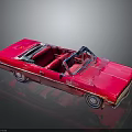 Red Open Top Convertible Car With Shiny Body And Reflective Surface Design 3d model