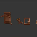 Wooden Building Model Components With Various Architectural Structures And Shapes
