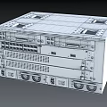Advanced Computer Server System With Multiple Ports Slots And Metal Cooling Case 3d model