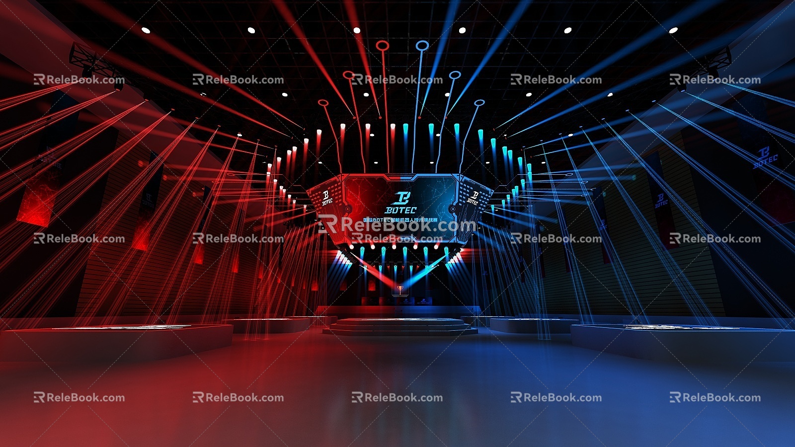 Modern Stage E-sports Stage 3d model