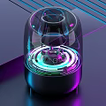 Modern Transparent Case Bluetooth Speaker With Colorful LED Lights And Gradient Design 3d model