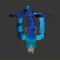 Colorful Pixel Art Dragon 3D Model With Shiny Blue Purple Scales