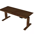 Wooden Desk with Dark Brown Finish Simple Design Sturdy Rectangular Tabletop and Supportive Legs 3d model