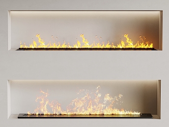 Modern Fireplace Electronic Flame 3d model