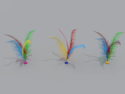 Colorful Feather Badminton Shuttlecocks Professional Sports Equipment For Training 3d model