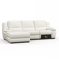 Modern White Leather Sectional Sofa L Shaped Design With Storage Compartment 3d model