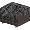 Modern Gray Single Sofa with Woven Patterned Blanket and Fringe Trim 3d model