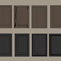 Dark Wooden Wardrobe Doors With Various Panel And Texture Designs
