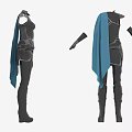Character Armor Costume Design With Cloak Boots And Detailed Components
