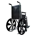 Durable Manual Wheelchair Medical Device With Black Seat Footrests And Silver Frame And Black Wheels