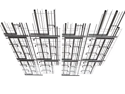 Industrial Plumbing Pipe Structural Layout Design For Building Construction Framework 3d model