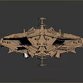 Copper Colored Aerospace Spacecraft Model With Detailed Surface Structure And Design