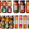 Assorted Pickled Vegetables in Glass Jars with Colorful Ingredients and Fresh Flavors