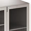 Modern Minimalist Entryway Cabinet And Side Cabinet With Glass Doors And Lattice Design