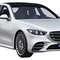 White Mercedes Luxury Sedan With Modern Design Black Roof And LED Headlights