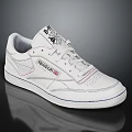 White Reebok Classic Casual Sneakers With Stylish Logo And Stitching Design