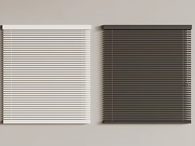Stylish Window Blinds In White And Black Colors For Home Interior Design 3d model