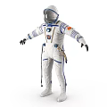 White Blue Accented Spacesuit Design With Multiple Views And Detailed Features 3d model