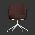 Comfortable Modern Red Upholstered Chair With Armrests And Metal Base