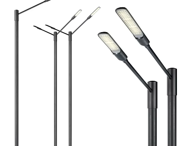 Modern Outdoor Lights With LED Street Lamps And Garden Lighting Design 3d model