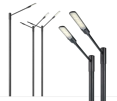 Modern Outdoor Lights With LED Street Lamps And Garden Lighting Design 3d model