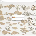 Chinese-style Carved Pattern Totem Window Carved Pane 3d model