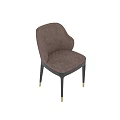 Taupe Velvet Dining Chair With Quilted Diamond Pattern And Dark Wood Gold Accent Legs