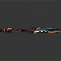 Colorful Glowing Decorative Sword With Vibrant Blade And Chain Hilt Design