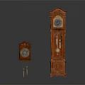 Vintage Wooden Grandfather And Mantel Clocks With Pendulum And Classic Dial Design