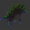 3D Stegosaurus Dinosaur Model With Detailed Back Plates Tail Spikes And Skin Texture