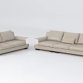 Modern Beige Three Piece Casual Sofa Set for Living Room Decor 3d model