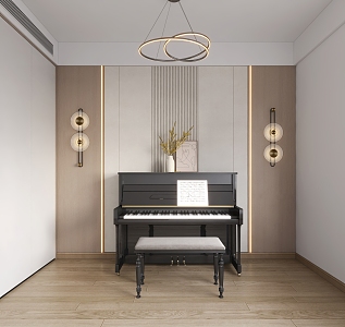 Modern Piano Background 3d model