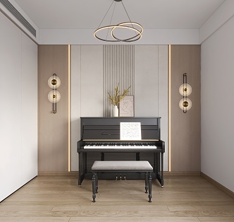 Modern Piano Background 3d model