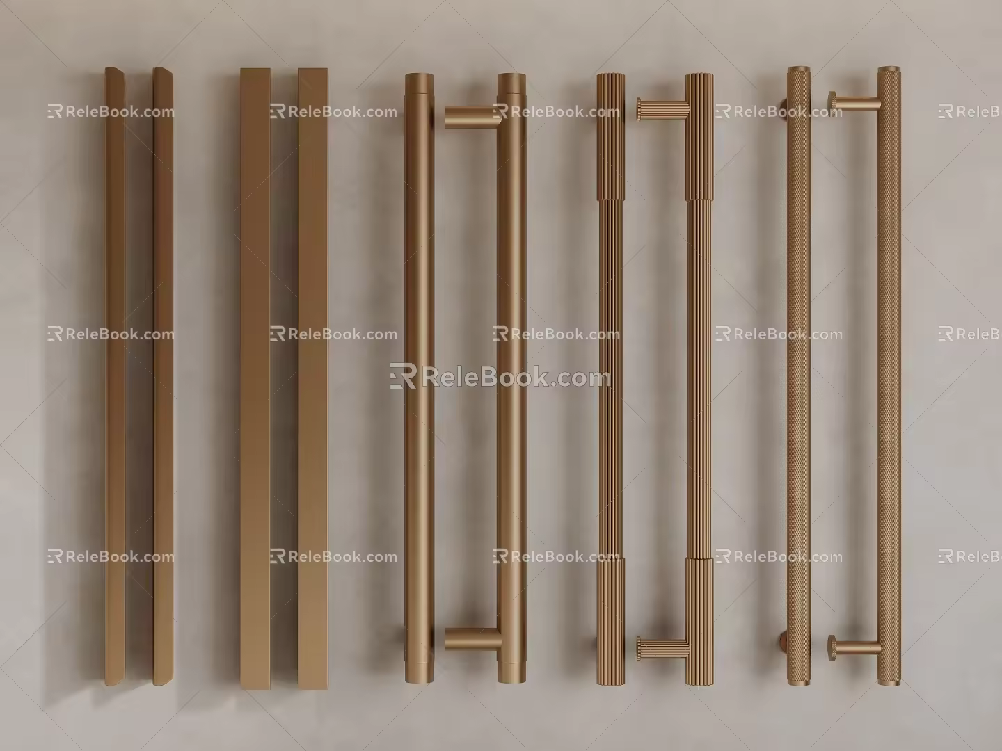 Modern door handle long handle 3d model