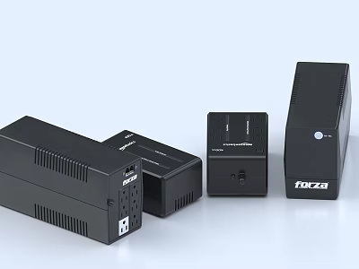 Black Industrial Power Supply Equipment With TOCA Models And Multiple Sizes 3d model