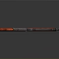 Vintage Revolver Side View With Red Wooden Grip And Metallic Body
