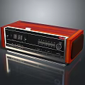 Vintage Electronic Radio With Wooden Case Classic Control Panel And Speakers