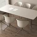 Meeting table and chair office table and chair combination 3d model